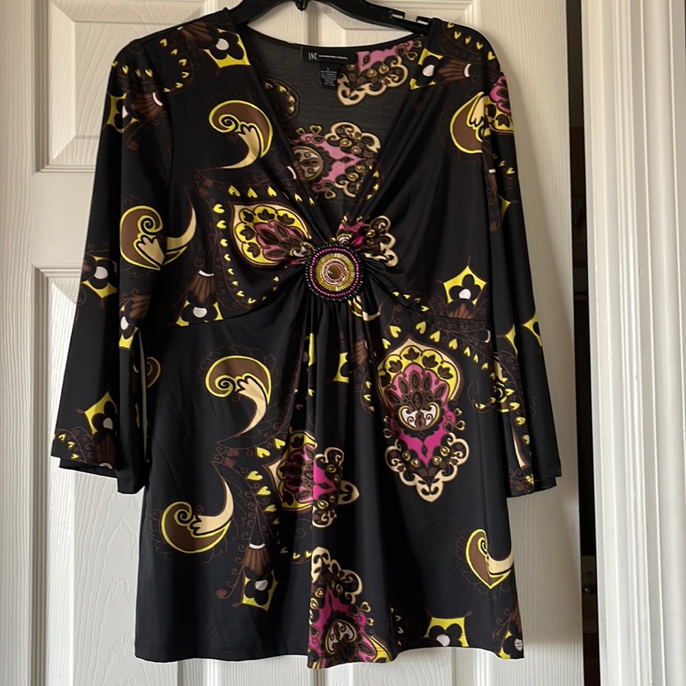 INC International Concepts Long Sleeved Blouse Top